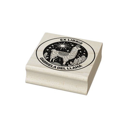 Ex Libris - Llama Rubberstempel (Stempel)