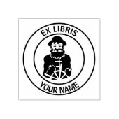 Ex libris matroos boekenplaat rubberstempel (Afrduk)