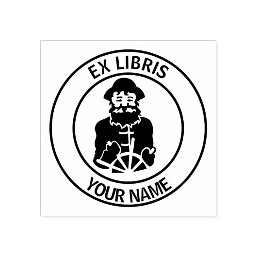 Ex libris matroos boekenplaat rubberstempel (Afrduk)