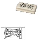  ex libris meisje met Sjabloon van boeken Rubberstempel (Gestempeld)