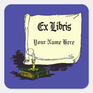 Ex Libris met Boek Sticker Sjabloon