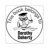 Ex Libris met leraar Owl |  Rubberstempel (Afrduk)