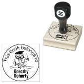 Ex Libris met leraar Owl |  Rubberstempel (Gestempeld)
