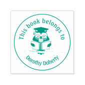 Ex Libris met lezen Uil |  Zelfinktende Stempel (Design)