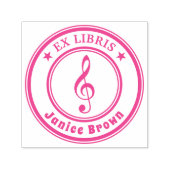 Ex Libris met muzieksleutel | roze Zelfinktende Stempel (Design)