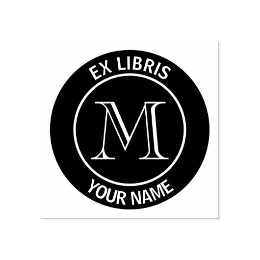 Ex libris Monogram boekenplaat Rubberstempel (Afrduk)