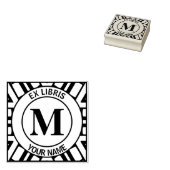 Ex libris Monogram boekenplaat Rubberstempel (Gestempeld)