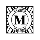 Ex libris Monogram boekenplaat Rubberstempel (Afrduk)