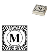 Ex libris Monogram boekenplaat Rubberstempel (Gestempeld)