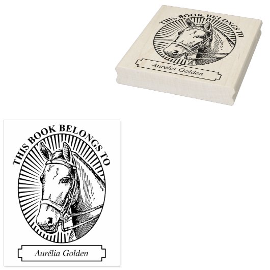 Ex Libris - Mooie paarden Rubberstempel (Gestempeld)