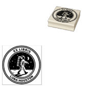 Ex Libris - Moon Walk Rubberstempel (Gestempeld)