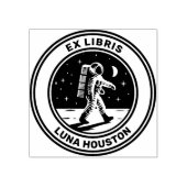 Ex Libris - Moon Walk Rubberstempel (Afrduk)