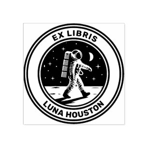 Ex Libris - Moon Walk Rubberstempel