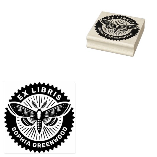 Ex Libris - Moth Rubberstempel (Gestempeld)