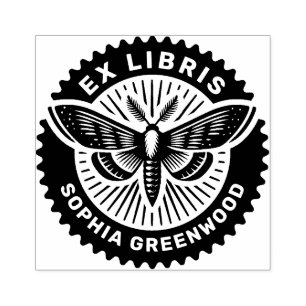 Ex Libris - Moth Rubberstempel