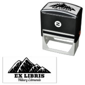 Ex Libris Mountains Rubber Stamp Zelfinktende Stempel (In situ)