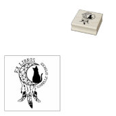 Ex Libris Mystic Cat, Moon Dream Catcher Boek Rubberstempel (Gestempeld)