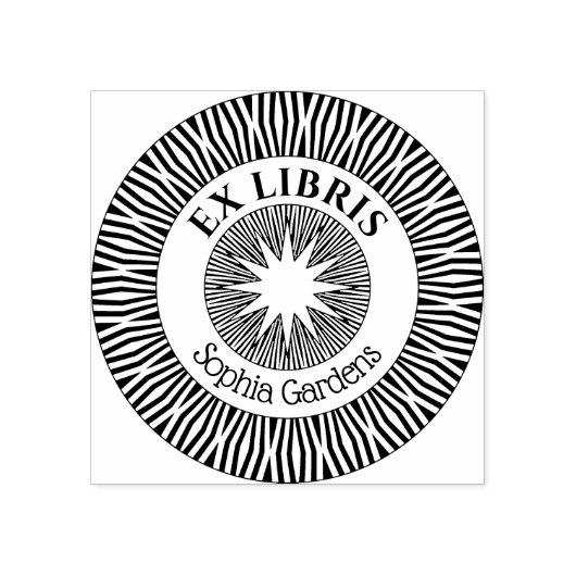 Ex Libris mystical Star Burst Rubberstempel (Afrduk)