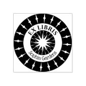 Ex Libris Mystical Star Burst v4 Rubberstempel (Afrduk)