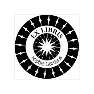 Ex Libris Mystical Star Burst v4 Rubberstempel
