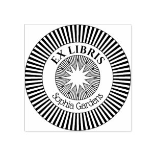 Ex Libris Mystieke Ster Barst v7 Rubber Stempel