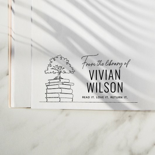Ex Libris Naam Boom Boekplaat Custom Rubberstempel