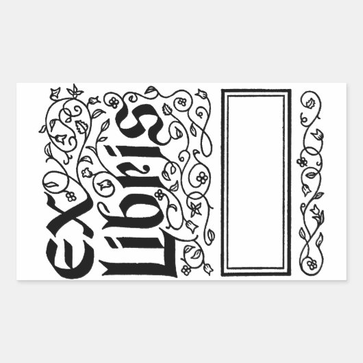 Ex libris ~  ogende boekenplaat / booklabel rechthoekige sticker (Voorkant)