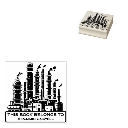 Ex Libris - Olieraffinaderij Rubberstempel (Gestempeld)