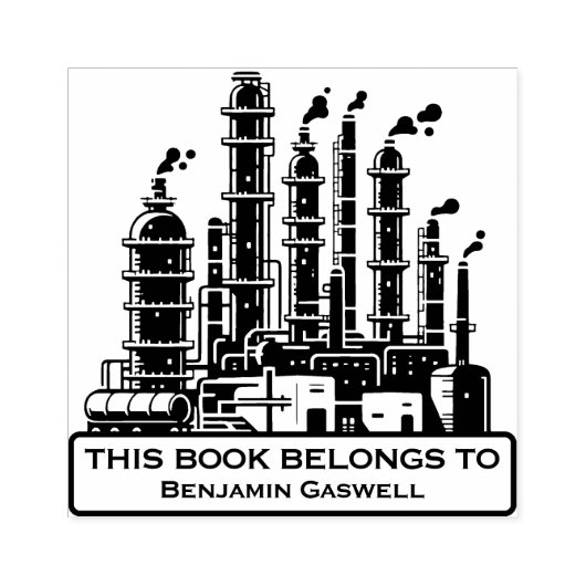 Ex Libris - Olieraffinaderij Rubberstempel (Afrduk)