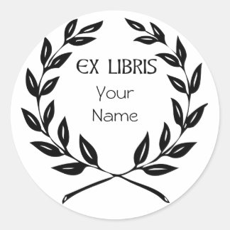 Ex Libris Olive Leaf Boekplaat Gift voor Lezers Ronde Sticker