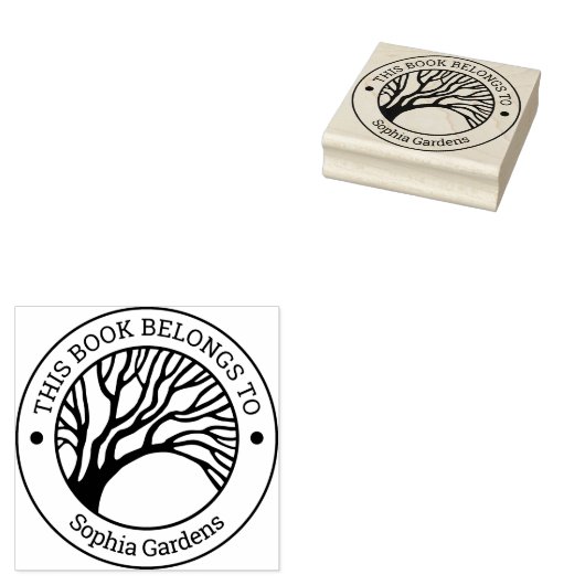 Ex Libris - Overhangende structuur Rubberstempel (Gestempeld)