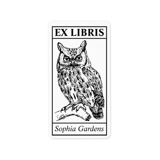 Ex Libris - Owl Etiket (Voorkant)