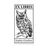 Ex Libris - Owl Rubberstempel (Afrduk)
