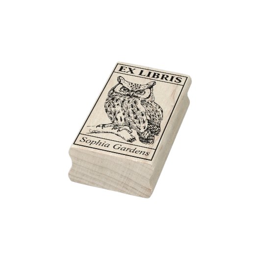 Ex Libris - Owl Rubberstempel (Stempel)