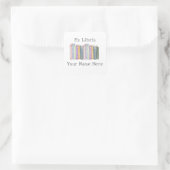 Ex Libris Pastel Boekplaat Vierkante Sticker (Tas)