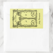 Ex Libris pauw voegt initialen toe Rechthoekige Sticker (Tas)