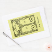 Ex Libris pauw voegt initialen toe Rechthoekige Sticker (Envelop)