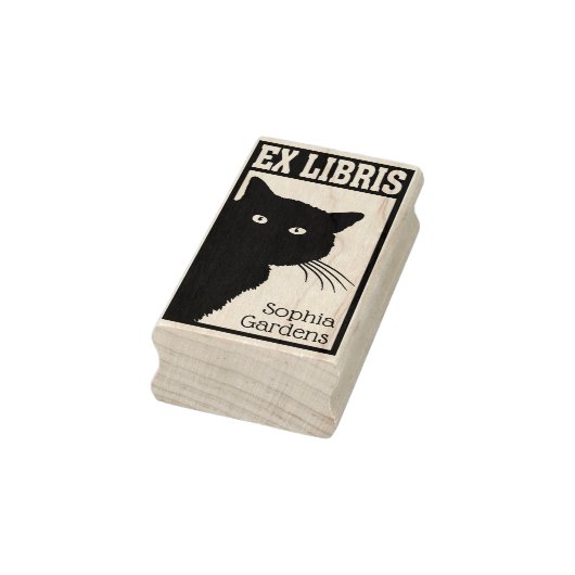 Ex Libris Peeping Black Cat Rubberstempel (Stempel)