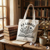 Ex Libris Personalized Book Lover Wildflower Aesth Tote Bag
