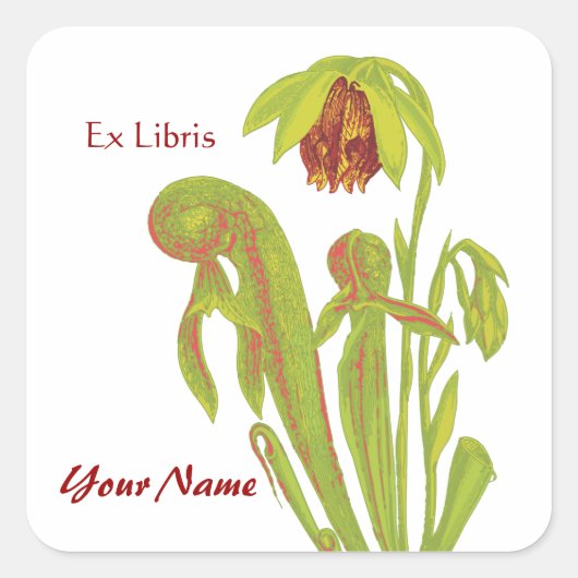 Ex Libris Pitcher Plant Boek Stickers (Voorkant)