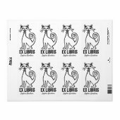 Ex Libris - Retro Cat Etiket (Full Sheet)