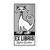 Ex Libris - Retro Cat v2 Etiket (Voorkant)