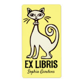Ex libris - Retrokat - Bleek geel Etiket (Voorkant)