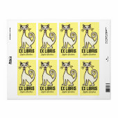 Ex libris - Retrokat - Bleek geel Etiket (Full Sheet)