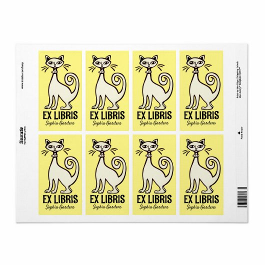 Ex libris - Retrokat - Bleek geel Etiket (Full Sheet)