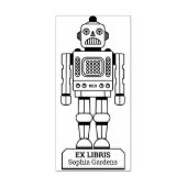 Ex Libris - Robot Librarian Rubberstempel (Afrduk)