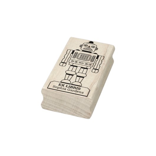 Ex Libris - Robot Librarian Rubberstempel (Stempel)