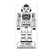 Ex Libris - Robot Librarian v2 Rubberstempel (Afrduk)