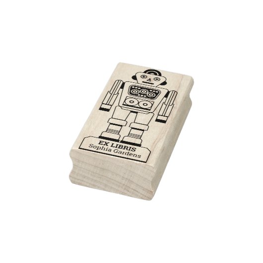 Ex Libris - Robot Librarian v2 Rubberstempel (Stempel)