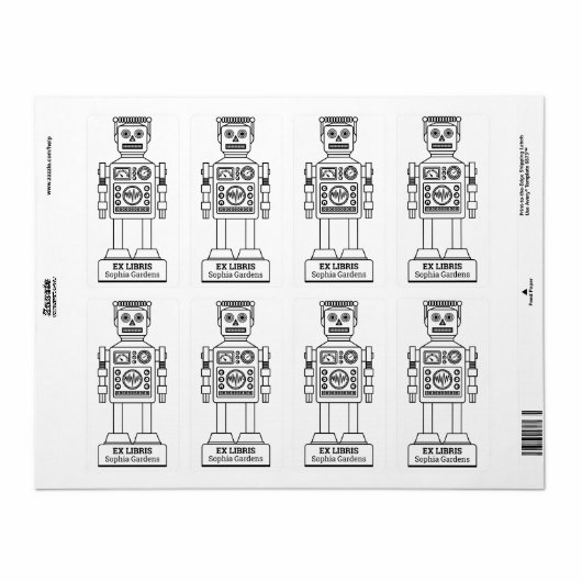 Ex Libris - Robot Librarian v3 Etiket (Full Sheet)